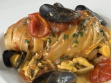 Fettuccine aux moules et tomates du Piennolo
