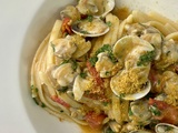 Linguine aux lupini, tomates cerises et poutargue