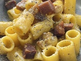 Mezzi rigatoni à la carbonara