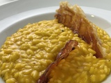 Risotto à la courge et chips de speck