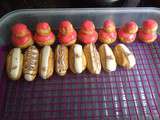 Mini eclaires , mini religieuses , et mini tartelettes amandine