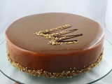 Entremet mousse caramel, insert crémeux vanille