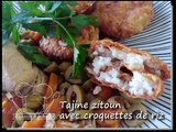 Tajine zitoun accompagné de croquettes de riz