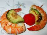 Brochette de Gambas et Avocat chaud