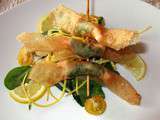 Croustillants de Gambas sur petite salade