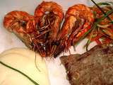 Gambas et Steak grillés