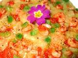 Polenta aux mini Crevettes roses