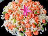 Riz aux minis Crevettes roses et Poivron