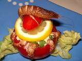 Tomate farcie aux Crevettes grises, Oeuf et Mayonnaise