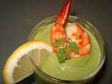 Verrine de Gambas sur crème d'avocat