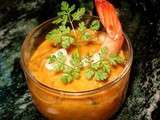 Verrine de Ratatouille aux Crevettes roses