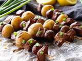 Brochettes de boeuf et de patates