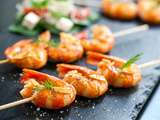 Brochettes de crevettes sur le bbq