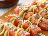 Brochettes de saumon sur le barbecue