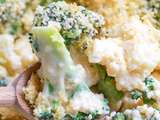 Casserole de brocoli et de chou-fleur gratinée