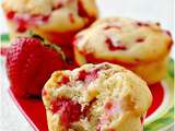 Muffins aux fraises et chocolat blanc