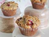 Muffins aux fraises et rhubarbe