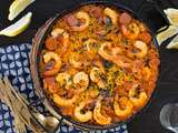 Paëlla aux crevettes et chorizo