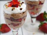 Parfait au cheesecake, fraises et Nutella