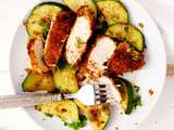 Poulet croustillant ail et parmesan avec zucchini