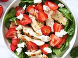 Salade d’épinards et fraises au poulet