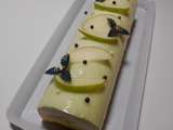 Bûche pomme verte, citron vert et pistache par Didier de Winne