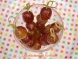 Brochettes de groseilles au sucre grenadine