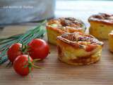 Mini-quiches au poulet, cheddar, tomates cerise et ciboulette