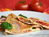 Quesadillas tomate, mozzarella, basilic