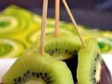 Sucettes kiwis-chocolat noir