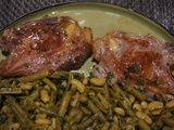 Côtes d'agneau aux flageolets et haricots verts