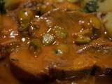 Langue de boeuf sauce Tomate et cornichons