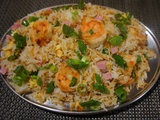 Riz cantonnais aux crevettes et jambon