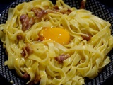 Tagliatelles carbonara sans crème à l'italienne