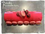 Bûche framboise cœur chocolat blanc