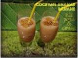 Cocktail ananas-banane et ses perles de caramel