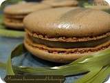 Macarons banane caramel balsamique (meringue italienne c. Felder)