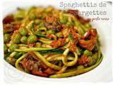 Spaghettis de courgettes au pesto rosso