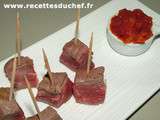 Tapas de bouchées de boeuf pimentées