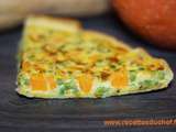 Tarte aux petits pois et courge butternut