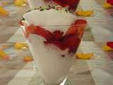 Verrine de fraises à la mousse de vanille