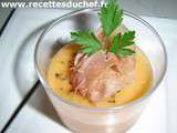 Verrine de jambon à la crème de melon