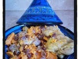 Tajine de poulet aux patates douces et aux raisins secs