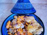 Tajine de poulet aux patates douces et raisins secs