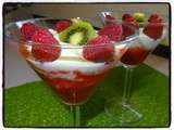 Coupes aux fruits rouges et fromage blanc