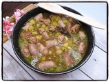 Ragout de saucisses, pommes de terre et petits pois