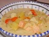 Soupe safranée aux deux poissons