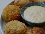 Arrancini japonais au miso et mozzarella, sauce mayo-yuzukosho