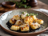 Gnocchi à la crème de sésame noir