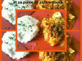 Cari de cabillaud et sa purée de patate douce